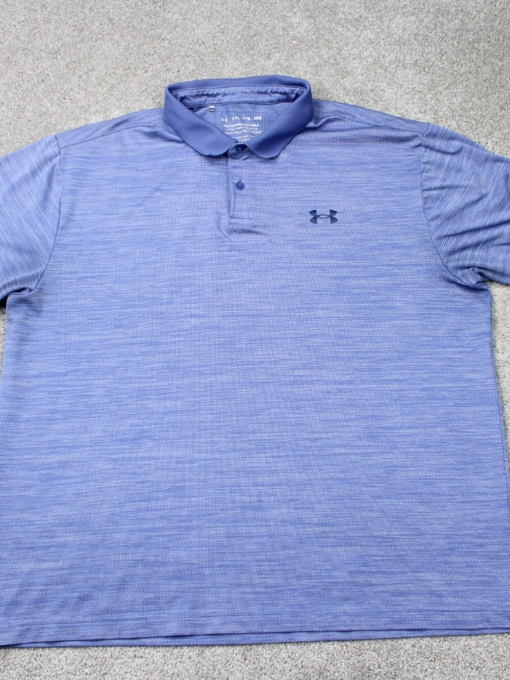 Under Armour Recovery Polo Shirt Mens 2XL XXL Blue UA Performance Loose Fit S/S